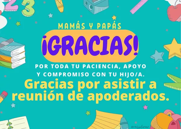 Mensaje de agradecimiento para PADRES post reunión de apoderados